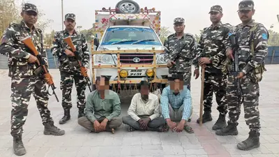 मवेशी तस्करी का प्रयास विफल, 9 मवेशी व टाटा पिकअप जब्त, तीन गिरफ्तार