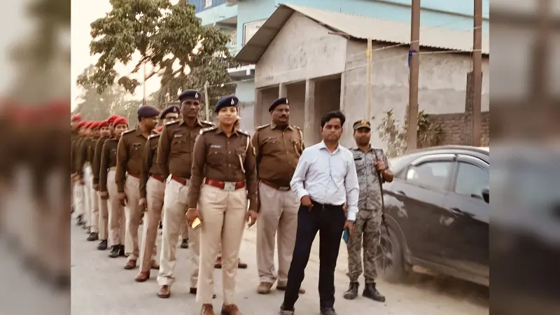 सालमारी पुलिस ने होली को निकाला फ्लैग मार्च