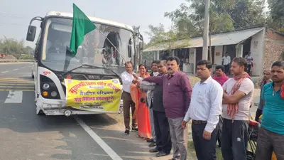 शैक्षणिक परिभ्रमण पर मिथिला हाट रवाना हुए बच्चे