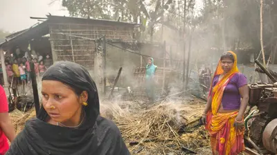 नहरा कोल गांव में अगलगी में पांच घर जलकर राख, लाखों का नुकसान
