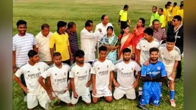 उद्घाटन मैच में मुबारकचक मुंगेर की टीम 3-1 से विजयी