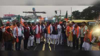 भाजपा ने शवयात्रा निकालकर जताया विरोध