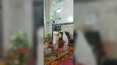 पटियाला से आया सिख श्रद्धालुओं का जत्था, गुरुद्वारा चाचा फगुमल साहिब में किया दर्शन