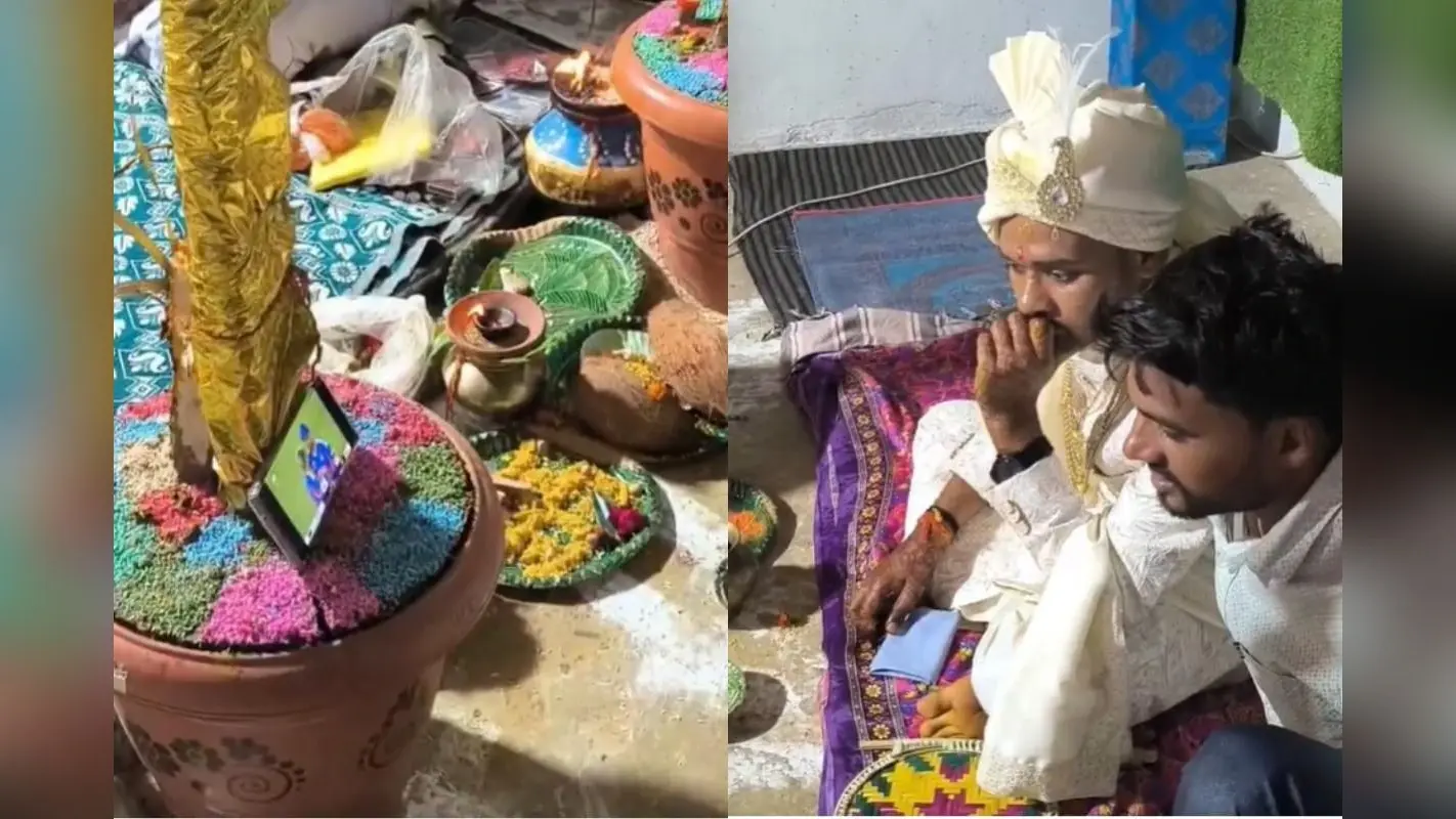 शादी के मंडप में दूल्हे पर चढ़ा क्रिकेट का बुखार, रोक दी रस्में