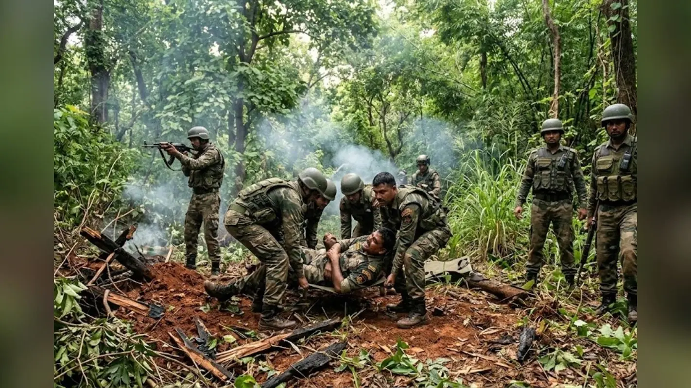 झारखंड के सारंडा में मुठभेड़, पहले हुआ IED ब्लास्ट फिर अंधाधुंध फायरिंग, कमांडेंट सहित दो जवान घायल
