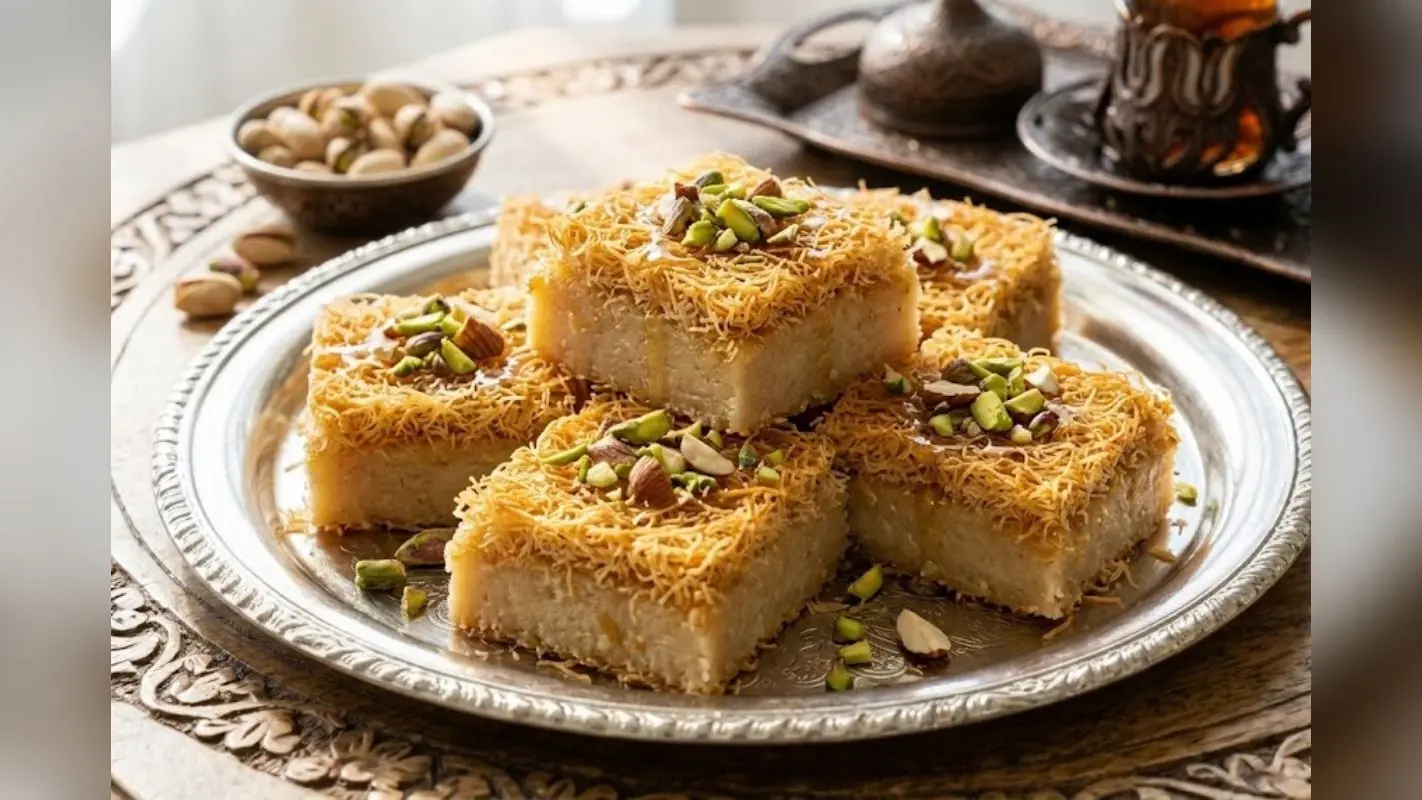 कुनाफा और बर्फी का शानदार फ्यूजन, ऐसे बनाएं स्वादिष्ट मिठाई
