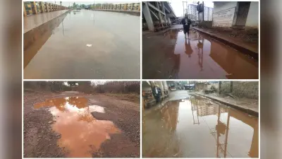 बारिश में खुल गई नोवामुंडी ओवरब्रिज की सफाई की पोल, बजबजाती नालियों से निकल पड़ा पानी