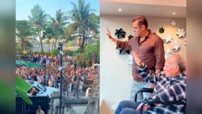 व्हीलचेयर पर ईद के मौके पर फैंस से मिले सलीम खान, सलमान के साथ कौन-कौन रहा मौजूद?