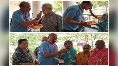 सरायकेला के नगर पंचायत अध्यक्ष मनोज चौधरी ने वृद्धाश्रम में मनाई होली, बुजुर्गों को खिलाईं मिठाई