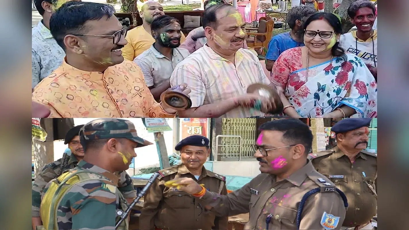 सिमडेगा एसपी ने घूम-घूमकर पुलिस जवानों संग खेली होली, डीसी के घर पर कीर्तन