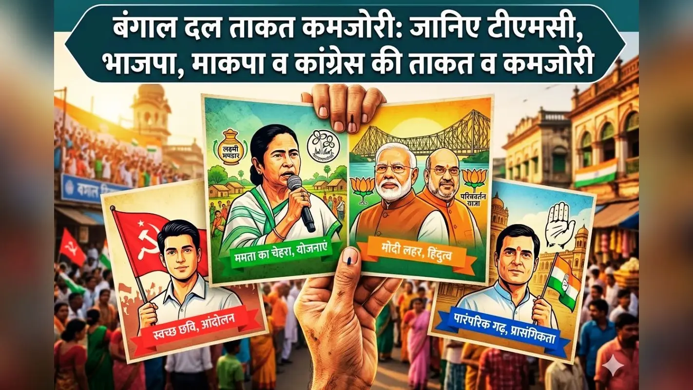 बंगाल का रण : ममता बनर्जी की हैट्रिक रोक पायेगी भाजपा? चारों दलों की ताकत और कमजोरी पर पूरी रिपोर्ट