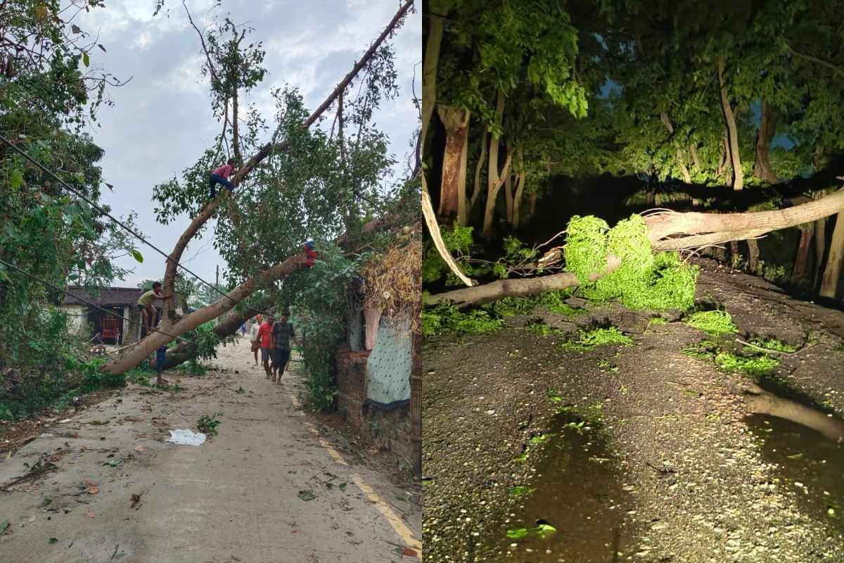 Bagaha: तेज आंधी-बारिश से अंधेरे में डूबा बगहा, रातभर कटी रही बिजली