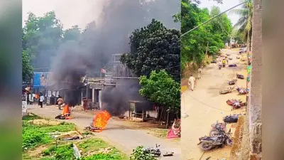 दांतन में खूनी संघर्ष, भाजपा उम्मीदवार पर जानलेवा हमला, गाड़ियों में लगायी आग, एक की हालत नाजुक