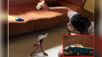 WATCH: टॉय कार, स्प्रे बॉटल और लाइटिंग से बंदे ने बनाया सिनेमैटिक वीडियो, Porsche और Audi ने दिया शाउटआउट