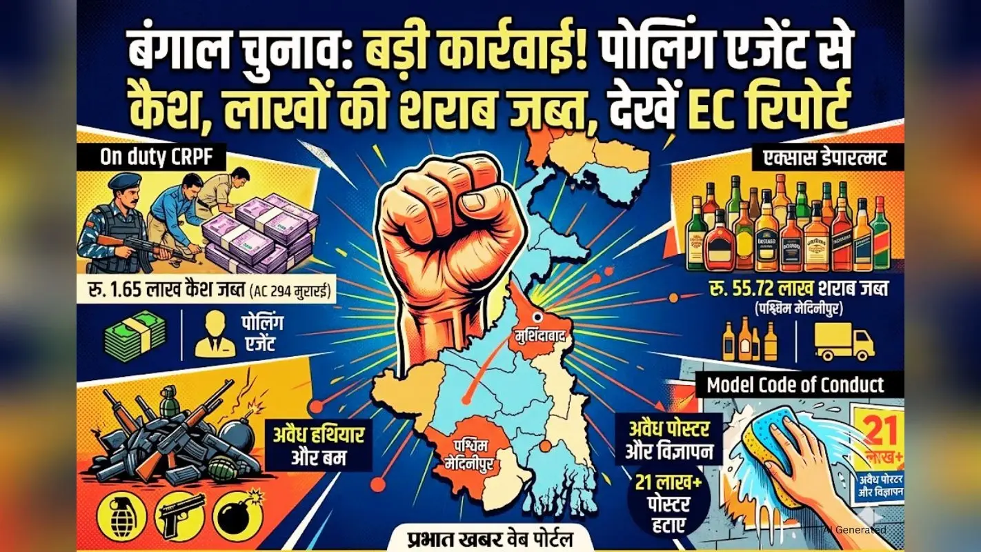बंगाल चुनाव में बड़ी कार्रवाई, पोलिंग एजेंट से मिला कैश, अब तक 481 करोड़ की जब्ती