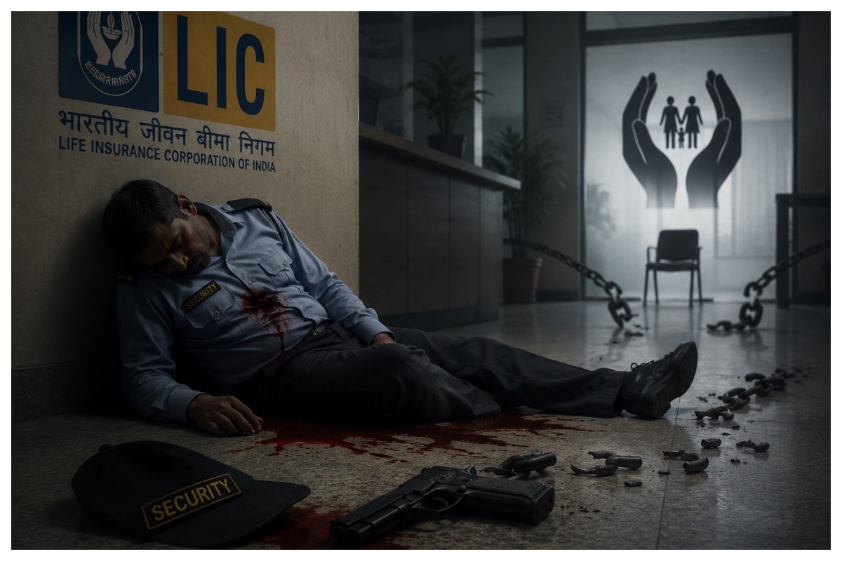 बगहा एलआईसी कार्यालय में मची अफरा-तफरी, गार्ड की बंदूक से अचानक छूटी गोली