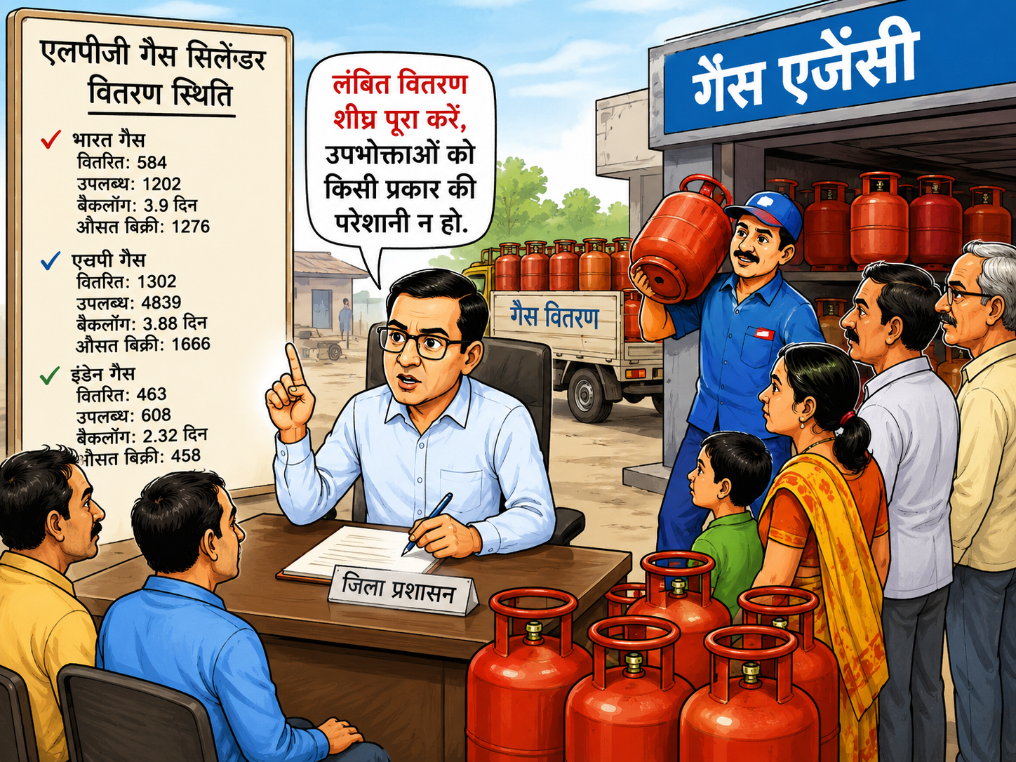 सहरसा में गैस सिलेंडर की किल्लत दूर करने में जुटा प्रशासन, एजेंसियों को जल्द वितरण का निर्देश
