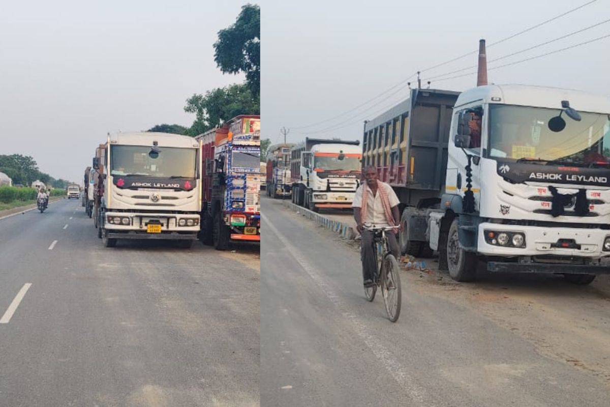 Gopalganj News: अवैध बालू परिवहन पर यूपी प्रशासन की सख्ती, एनएच-27 पर लगा लंबा जाम