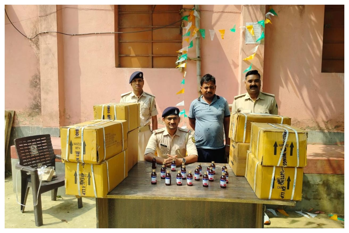 Sitamarhi: भुतही थाना पुलिस की बड़ी कार्रवाई, 960 बोतल कोरेक्स के साथ तस्कर गिरफ्तार