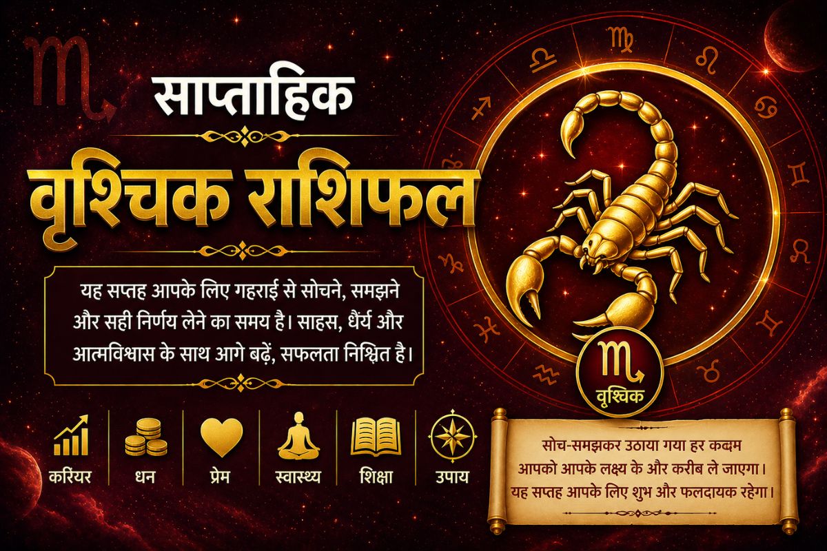 वृश्चिक साप्ताहिक राशिफल 10 से 16 मई तक: आने वाले हफ्ते में परिवार में सुख-शांति बढ़ाएगा और दोस्तों का भरपूर सहयोग मिलेगा