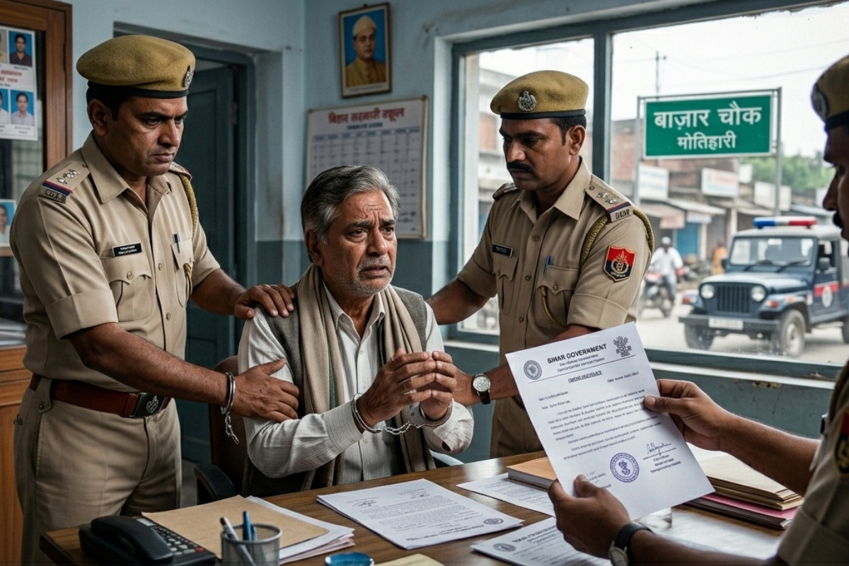 मोतिहारी: जेल में बंद आरोपी को बचाने के लिए फर्जी सर्टिफिकेट, हेडमास्टर गिरफ्तार