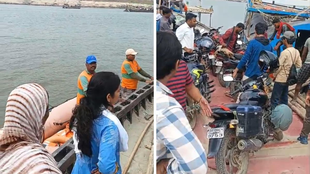 गंगा नदी में बीच धार में फंसी दो नावें, SDRF ने 150 यात्रियों को सुरक्षित निकाला
