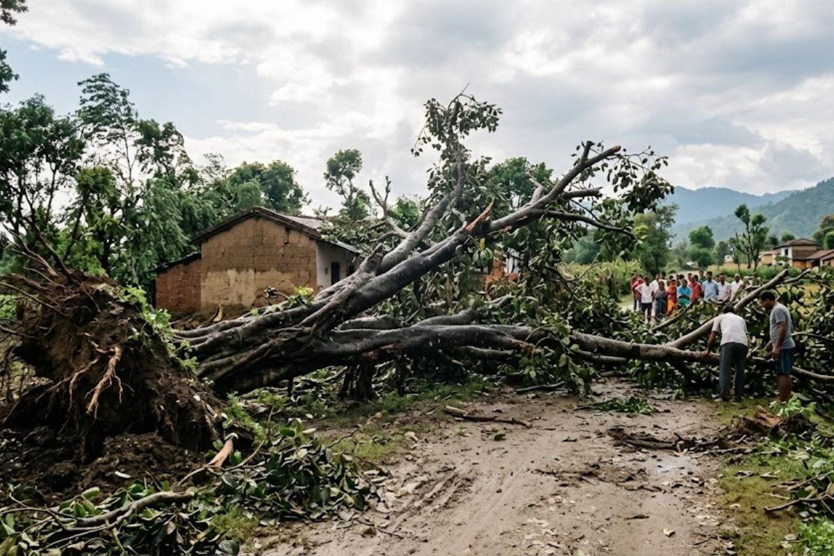 आंधी-बारिश का कहर, घाटशिला विद्युत प्रमंडल में कई पोल गिरे, दर्जनों गांवों में अंधेरा