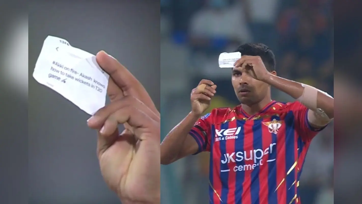 पेपर नोट सेलिब्रेशन से वायरल हुए आकाश सिंह, डेब्यू मैच में CSK के खिलाफ बरपाया कहर; VIDEO