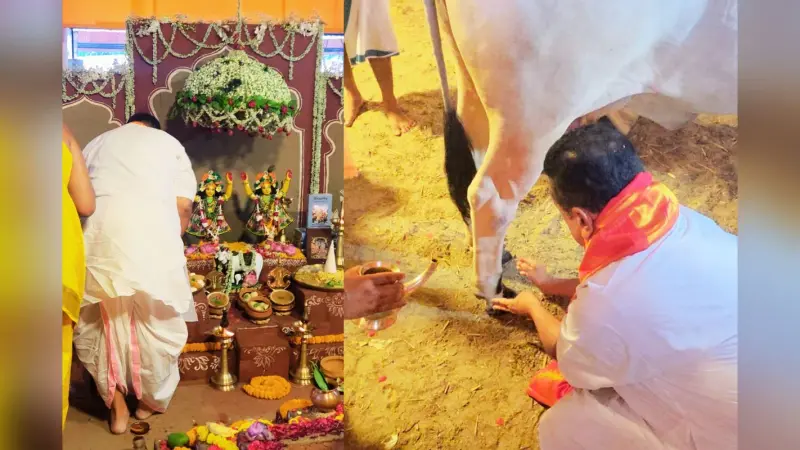 नंगे पांव इस्कॉन में शुभेंदु अधिकारी ने की गौ सेवा, संतों के साथ बंगाल के सांस्कृतिक पुनर्जागरण पर बड़ी बैठक