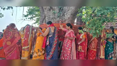 सुहागिनों ने वट-सावित्री की कथा सुनी, पति की दीर्घायु की कामना