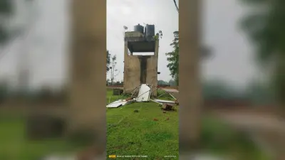 जलमीनार का सोलर प्लेट उड़ा, पेयजल की किल्लत