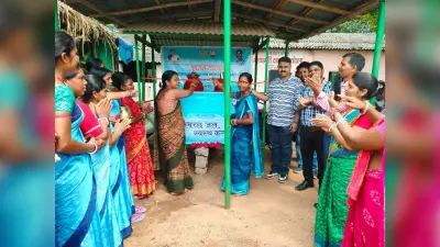 सोनाहातू बाजार चौक में प्याऊ का उद्घाटन