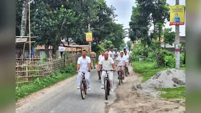 किशनगंज में SSB की साइकिल तैली ने दिया फिटनेस और पर्यावरण को साफ रखने का संदेश