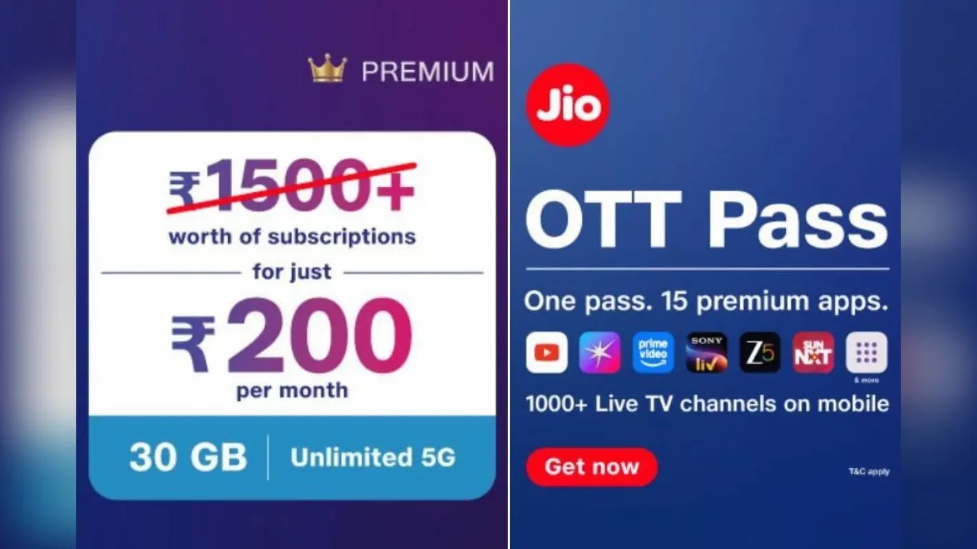 सिर्फ ₹200 में YouTube Premium, Prime Video और JioHotstar! Jio का नया OTT प्लान मचा रहा धूम
