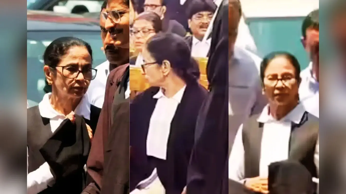 वकील के गाउन में अदालत पहुंचीं ममता बनर्जी, बंगाल चुनाव 2026 के बाद हिंसा पर सरकार को घेरा