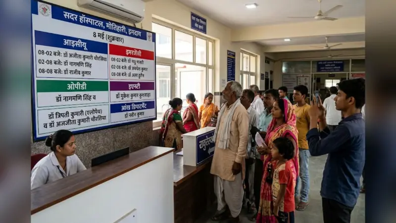 सदर अस्पताल मोतिहारी: 8 मई का ड्यूटी रोस्टर जारी, जानें आज इमरजेंसी और ओपीडी में कौन से डॉक्टर रहेंगे मौजूद