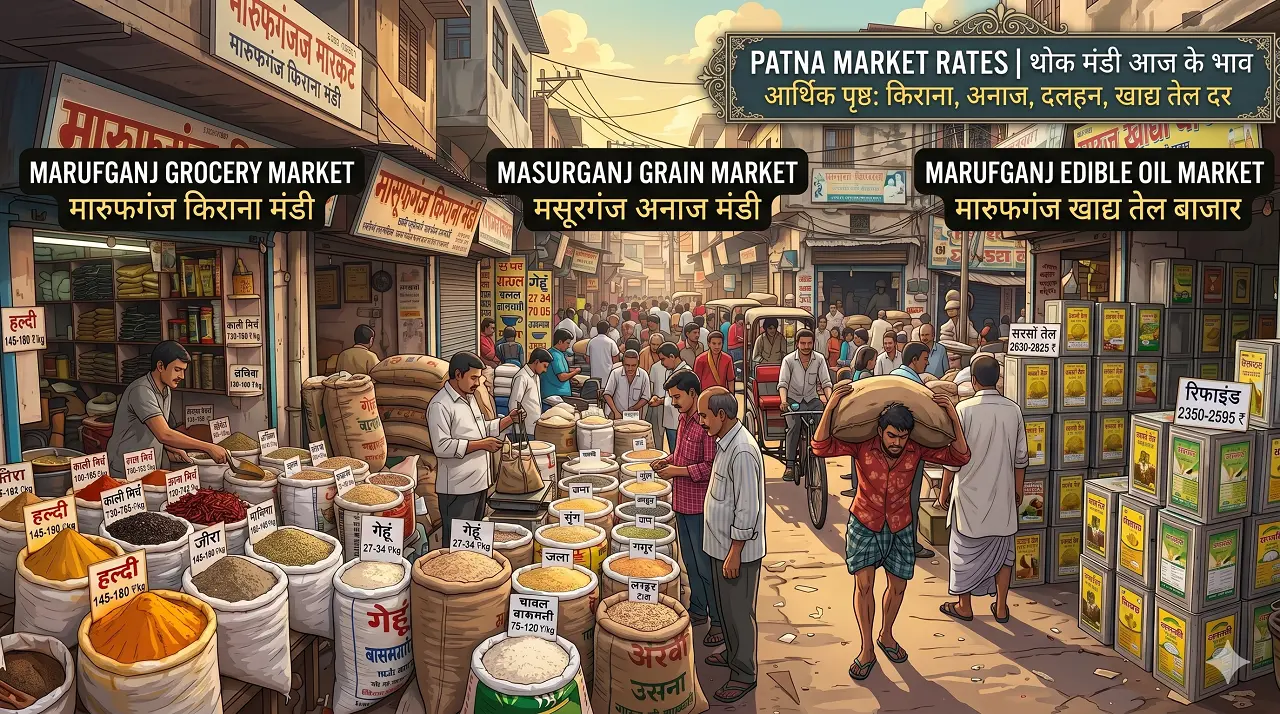 Patna बाजार भाव: जानिए आज के Wholesale Market Rates (किराना, अनाज और खाद्य तेल)