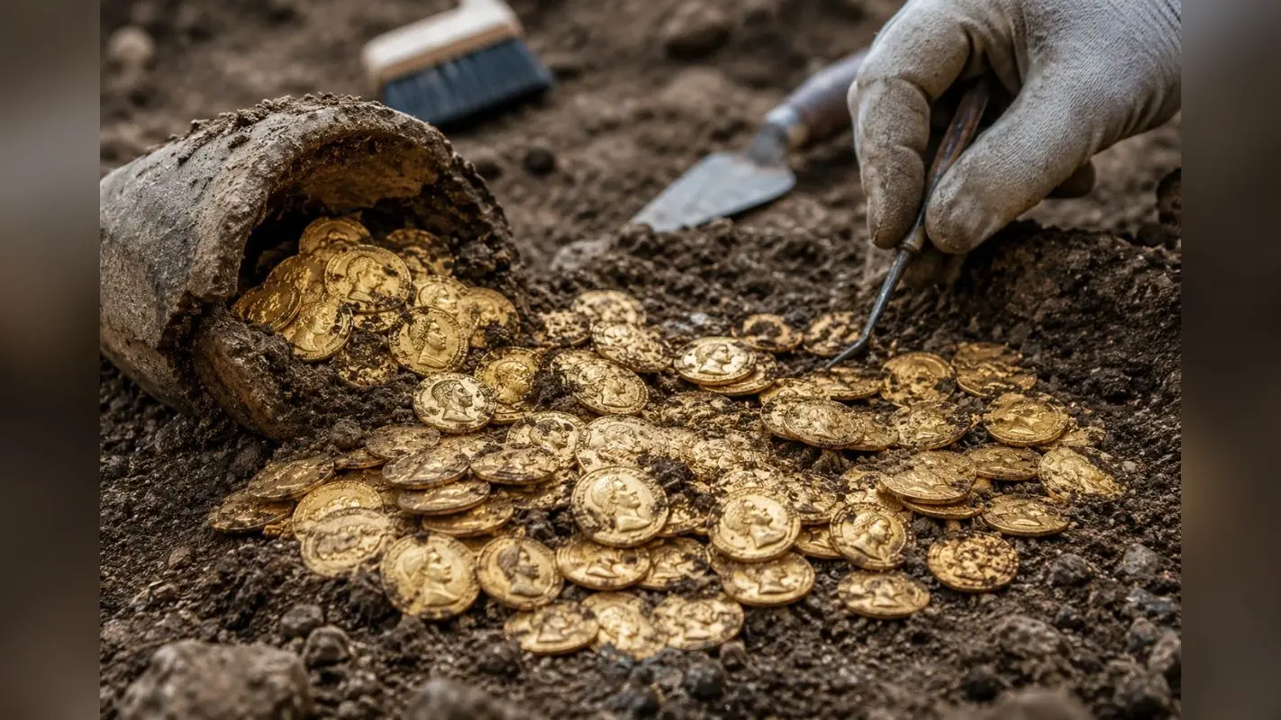 जमीन से निकला 1700 साल पुराना खजाना, खुदाई में मिले 141 सोने के सिक्के, एक टुकड़े से शुरू हुई थी जांच