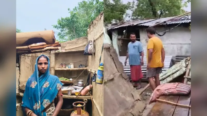 सीतामढ़ी: चोरौत में आंधी-बारिश का कहर, दर्जनों घरों के उड़ गए छप्पर
