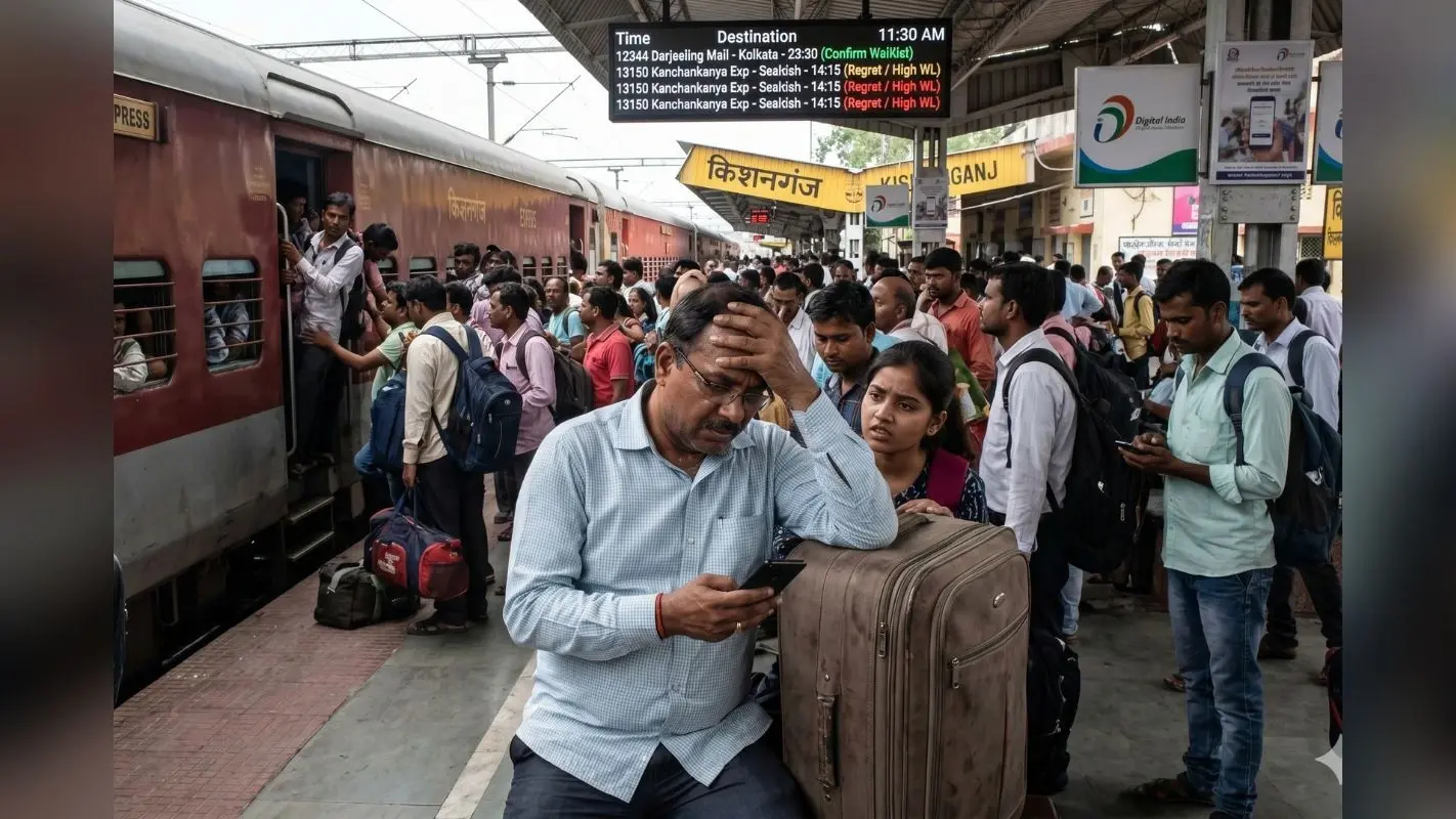 अब ‘तत्काल युद्ध’ लड़ रहे हैं रेल यात्री; किशनगंज-कोलकाता रूट पर ट्रेनें मिनटों में फुल, IRCTC पर ‘High Load’ से हाहाकार