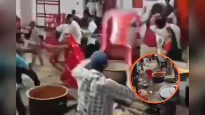 शादी में छोटी सी बात पर बवाल: कुर्सियां चलीं, मारपीट का वीडियो वायरल