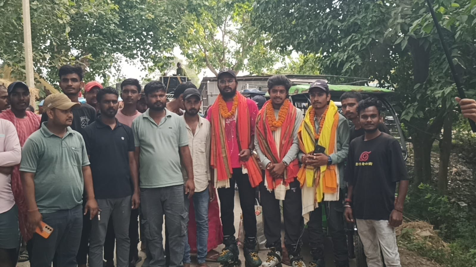 स्केटिंग से 2500 किमी की धार्मिक यात्रा कर गांव लौटा सन्नी, ग्रामीणों ने किया भव्य स्वागत
