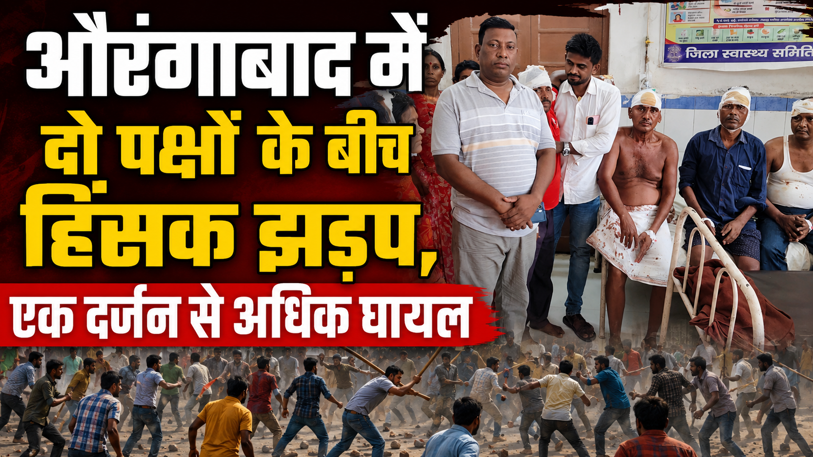औरंगाबाद में दो पक्षों के बीच हिंसक झड़प, एक दर्जन से अधिक घायल