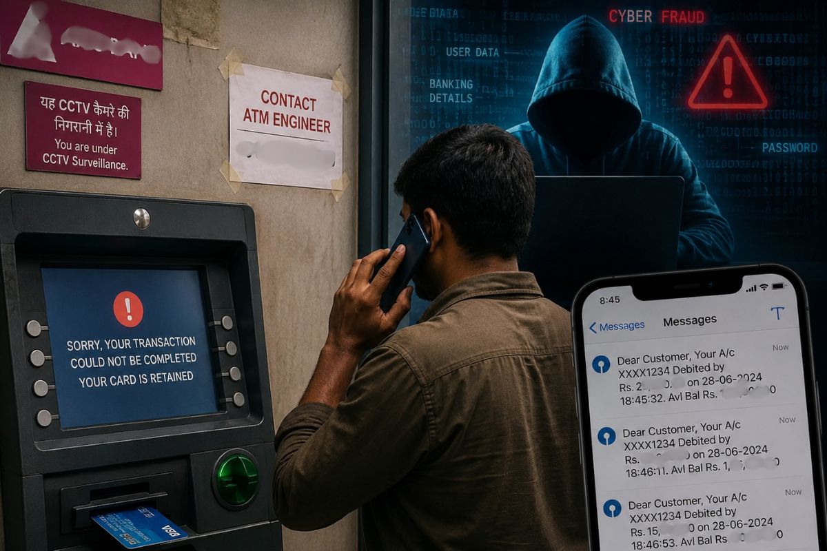 एक फोन कॉल और सात ट्रांजैक्शन: ATM बूथ पर चिपके फर्जी नंबर के जाल में फंसकर युवक ने गंवाए 1.15 लाख