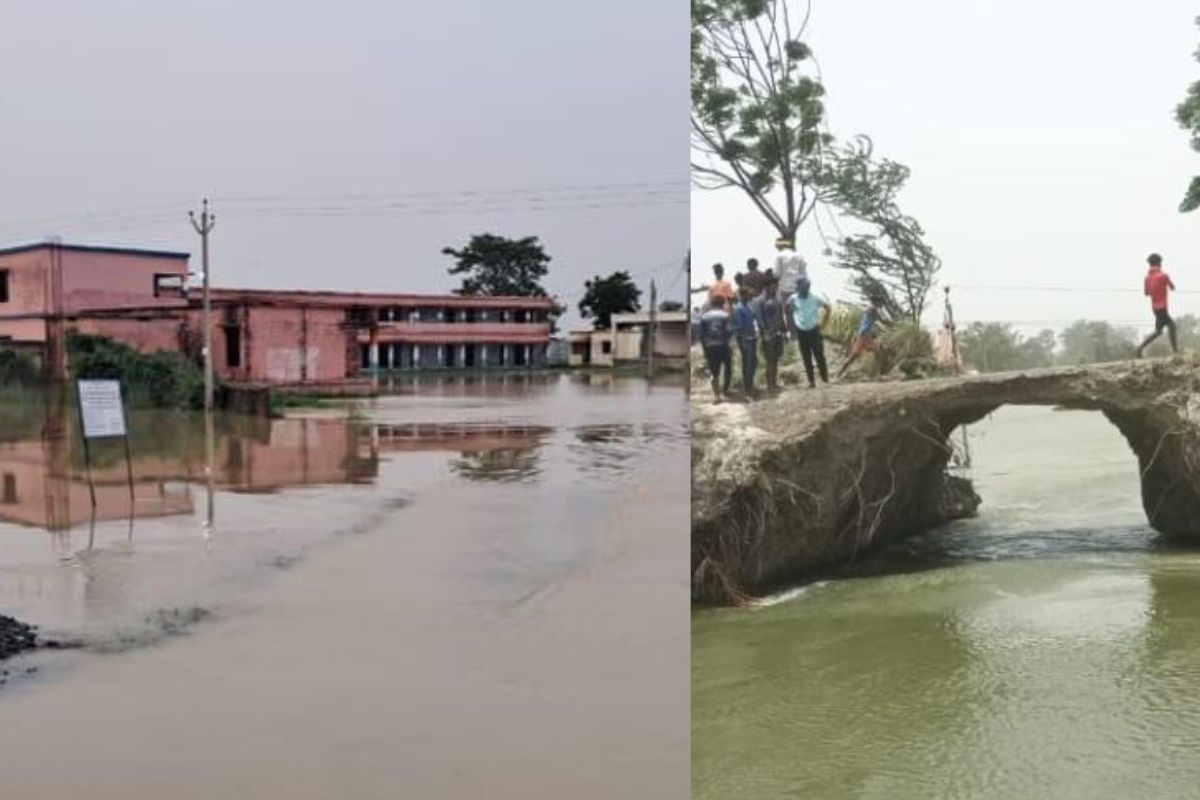 गोपालगंज में सारण नहर का तटबंध टूटा, अतिरिक्त पानी के दबाव से कई इलाकों में बाढ़ का खतरा