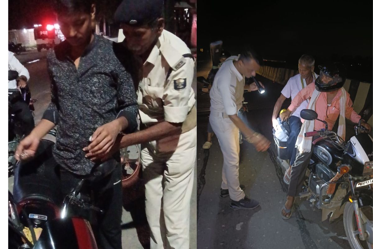 हाजीपुर में आधी रात सड़कों पर उतरी वैशाली पुलिस, जिलेभर में चला ताबड़तोड़ वाहन जांच अभियान