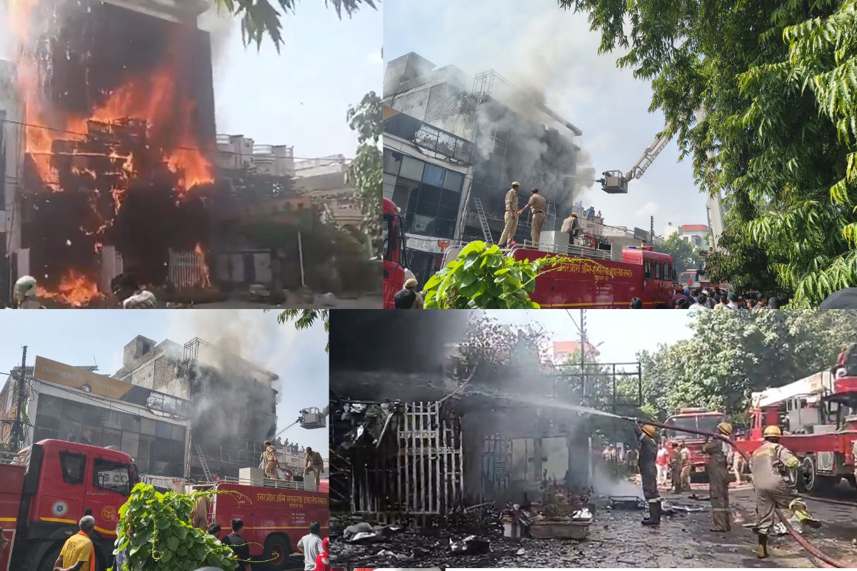 लखनऊ के कोचिंग सेंटर में भीषण आग, छात्रों ने खिड़कियों से लगाई छलांग, अंदर फंसे लोगों की तलाश जारी