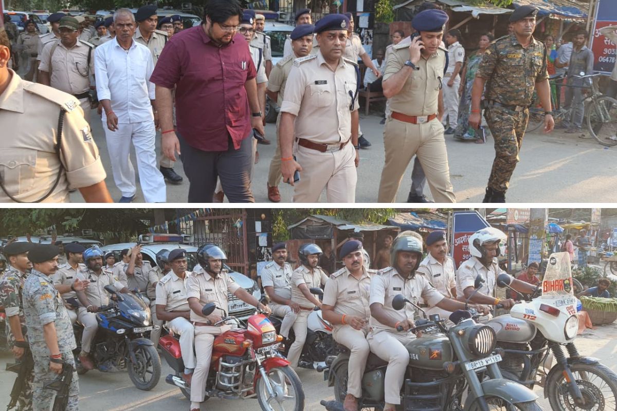 मुहर्रम से पहले सहरसा में पुलिस का फ्लैग मार्च, SP बोले- माहौल बिगाड़ने वालों पर होगी सख्त कार्रवाई