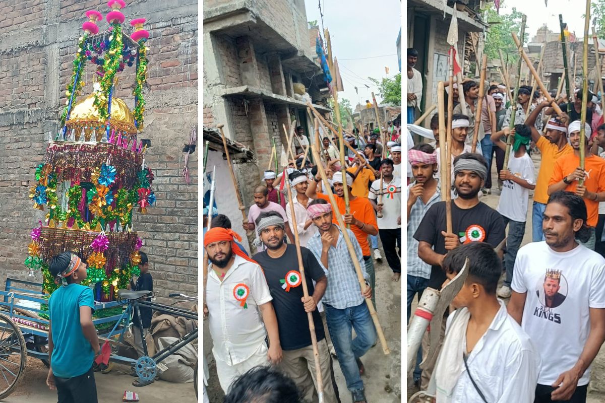 खगड़िया के सैदपुर में निकला ताजिया जुलूस, दरगाह पर युवाओं ने दिखाए हैरतअंगेज करतब