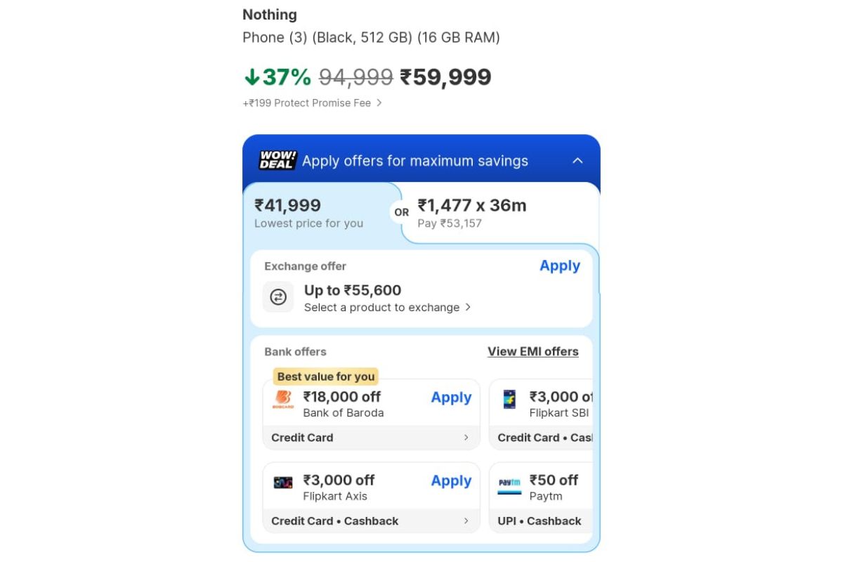 Nothing Phone 3 Price Details On Flipkart